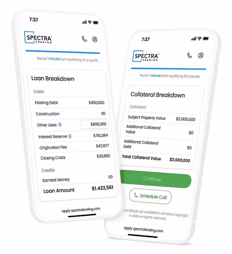 Loan application wizard summary on a phone